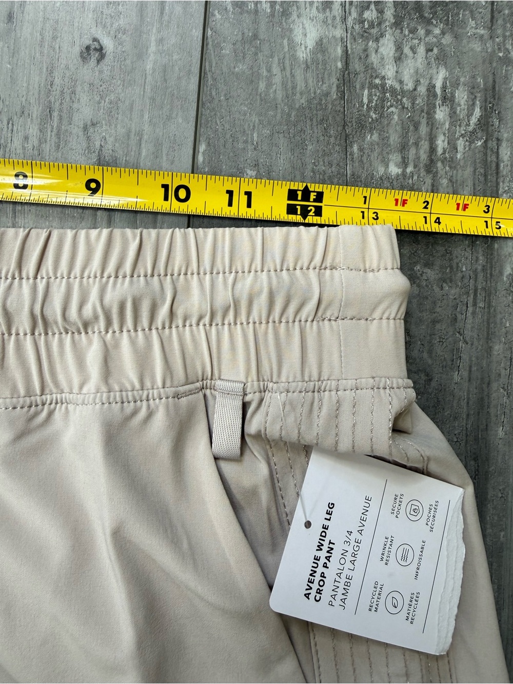 NWT Athleta Avenue Wide Leg Crop Pant 0P Petite Beige Travel Pants - Picture 12 of 12
